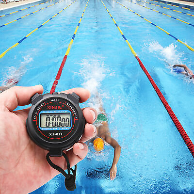 #ad New Waterproof Digital Professional Handheld LCD Handheld Sports Stopwatch Timer $8.72