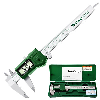 #ad IP54 Digital Caliper 6 inch Electronic Vernier Caliper with Stainless Steel Tool $22.11