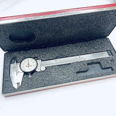 #ad #ad STARRETT 120A 6 Dial Caliper White Stainless Hardened w Case USA NICE $159.95