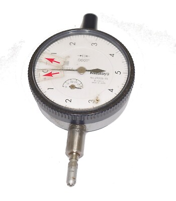 #ad MITUTOYO Dial Indicator #29238 10 FlatBack : 0 in to 0.05 in Range $79.05