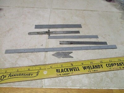 #ad Lot Steel Metal Rulers 12quot; 6quot; General American Caliper Mitutoyo Machinist Tool $39.95