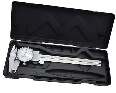 #ad #ad 6quot; DIAL CALIPER STAINLESS STEEL SHOCKPROOF .001quot; OF ONE INCH MEASURING GAUGE $26.99
