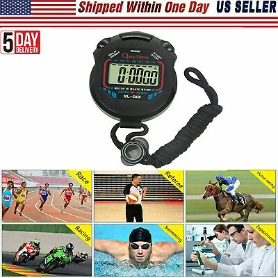 #ad Digital LCD Chronograph Handheld Sports Counter Stopwatch Timer Stop Watch USA $5.99