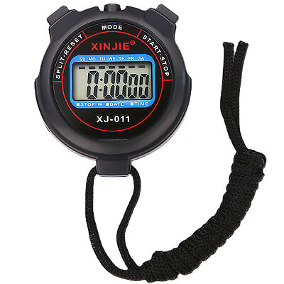 #ad Stopwatch Digital LCD Waterproof For Sports Counter Chronograph Timer Watch $9.08