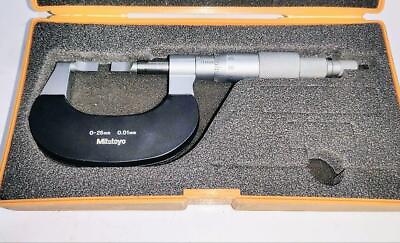 #ad Mitutoyo Blade Micrometer 0 25Mm 0.01Mm Without Key Spanner $116.92