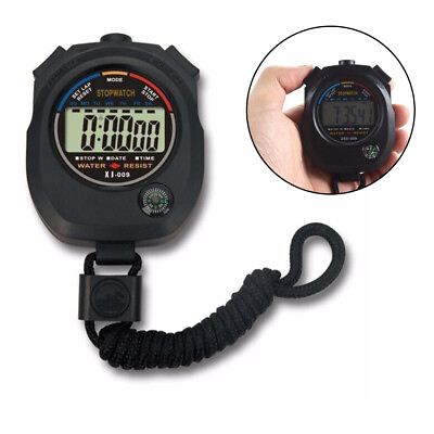 #ad Digital Stopwatch Sport Counter Chronograph Date Timer Odometer Watch Waterproof $4.57