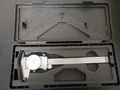 #ad Mitutoyo 505 675 Dial Caliper 6quot; Stainless Hardened 0 100 Dial .001quot; $50.00