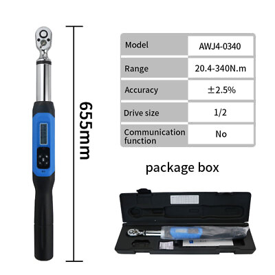 #ad 1 2quot; Digital Torque Wrench 20.4 340N.m 15.04 250.78ft.lb AWJ4 0340 $135.74