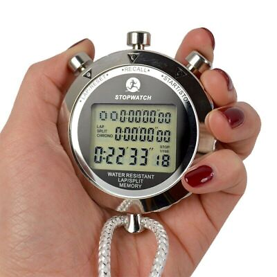 #ad Antimagnetic Chronograph Metal Digital Timer Stopwatch Sports Counter Waterproof $20.23
