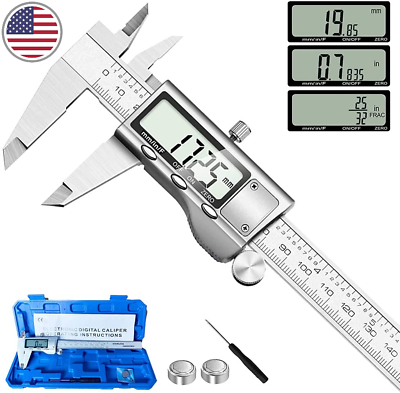 #ad 6quot; 300MM Electronic Digital Caliper Precision Stainless Inch Metric LCD Dial $34.95