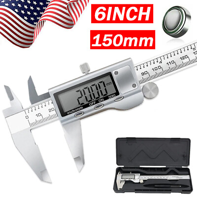 #ad #ad Digital Caliper Micrometer LCD Gauge Vernier Electronic Measuring Tool 6quot; 150mm $14.99
