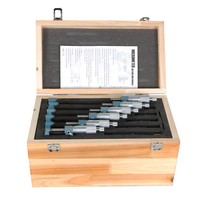 #ad 0 6quot; 0.0001quot; Premium Outside Micrometer Set W Carbide Tip Wooden Case $100.00