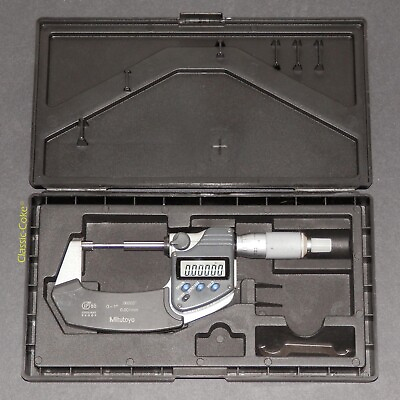#ad 🇯🇵 Mitutoyo 331–351 0–1quot; Digimatic Carbide Spline Micrometer Ratchet ⭐⭐⭐⭐⭐ $239.94