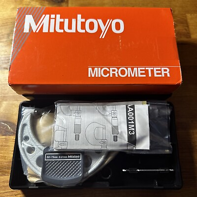 #ad Mitutoyo Micrometer 50 75mm 0.01mm Metric 103 139 10 Japan New $115.00