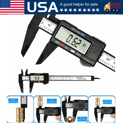#ad #ad 6quot; 150mm Digital Caliper Micrometer LCD Gauge Vernier Electronic Measuring Ruler $7.18