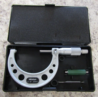 #ad Mitutoyo 2 3” Micrometer .0001 103 217 with Case $59.97