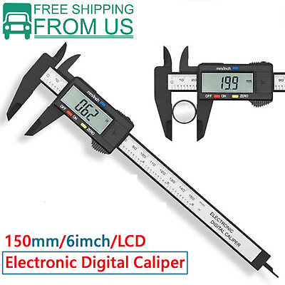 #ad 150mm 6quot; LCD Digital Electronic Gauge Vernier Caliper Micrometer High Strength $8.93