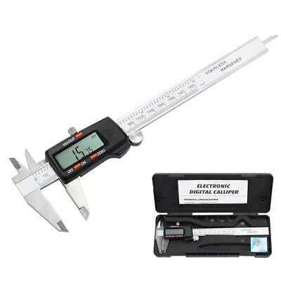 #ad 150mm 6 Inch Digital Vernier Caliper Stainless Steel Electronic Caliper with ... $36.09
