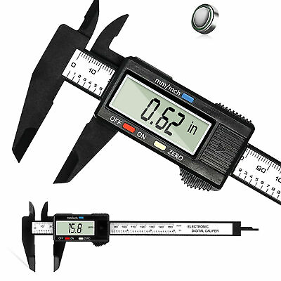 #ad LCD Digital Caliper Electronic Gauge Carbon Fiber Vernier Micrometer Ruler 6inch $7.98