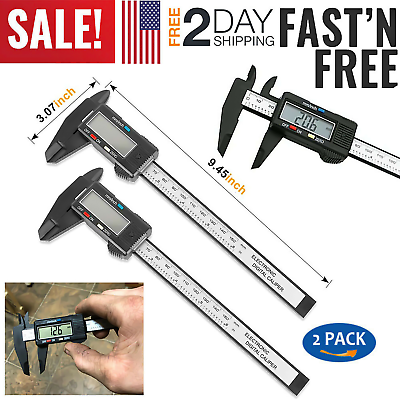 #ad 2Pcs 0 150mm Digital Caliper Vernier Micrometer Electronic Ruler Measuring Gauge $12.76