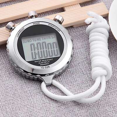 #ad Metal Digital Timer Chronograph Stopwatch Sports Counter Waterproof Stopwatch $17.99