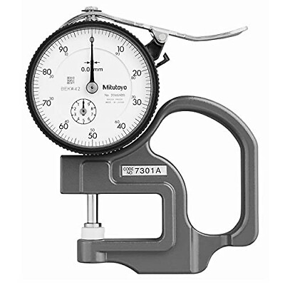 #ad Mitutoyo Dial Thickness Gage Flat Anvil Metric 7301A $90.99