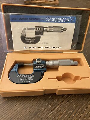 #ad Mitutoyo Combimike Digit Counter Micrometer 0 1quot; 0 25mm No 159 211 with case $54.00