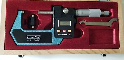#ad Fowler Digitrix II 54 905 252 1 2quot; Digital Micrometer amp; Case 0.0001quot; $130.00