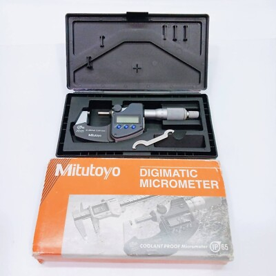 #ad Mitutoyo Coolant Ploof micrometer IP65 293 230 MDC 25MJ Range 0 25mm Digimatic $112.00