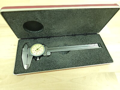 #ad STARRETT 120 6 Dial Caliper 0 6quot; White Dial Face W Padded Case USA Nice $149.99