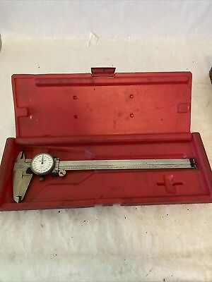#ad Vintage Mitutoyo Dial Caliper Stainless Steel 8” Inch 505 627 Original Hard Case $74.99